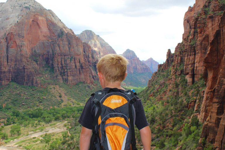 Angels Landing, Zion National Park, Utah with kids