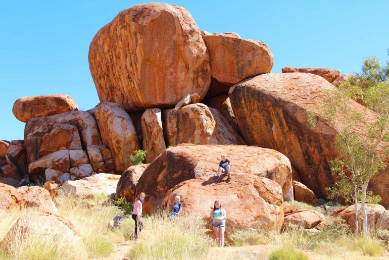 Devils marbles with kids